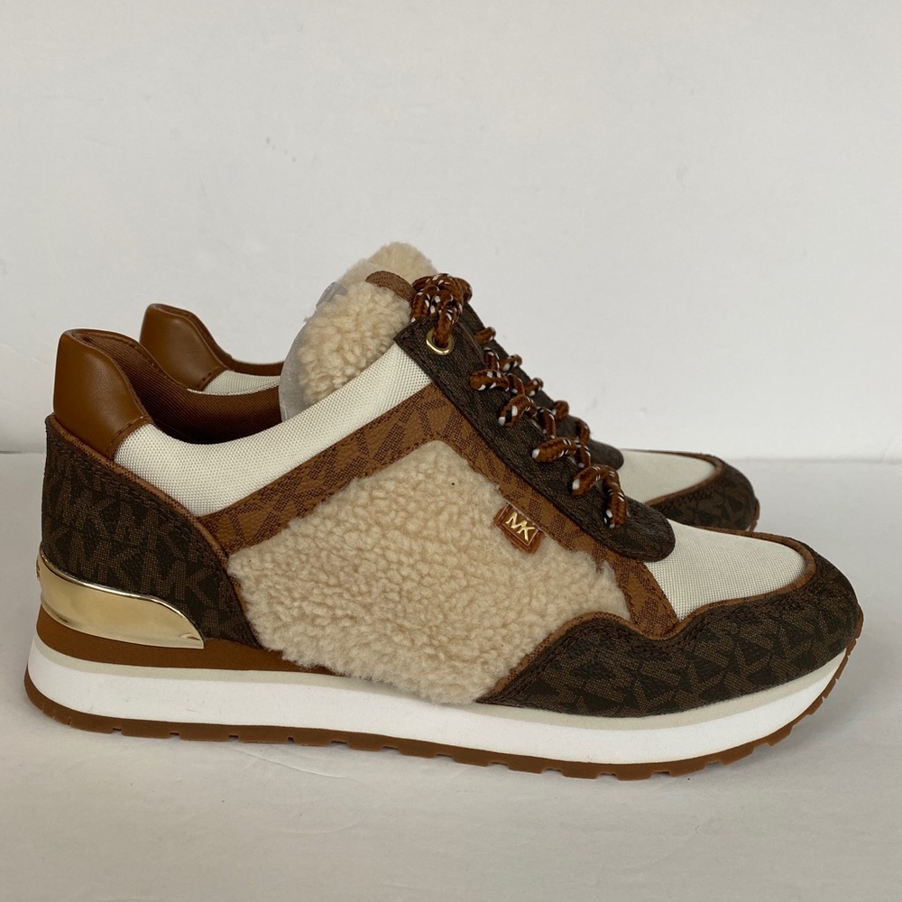 MICHAEL KORKS MADDY TRAINER MK SIG SM BROWN MULTI SIZE:8